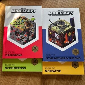 Minecraft Guide Book Set by Mojang - Red, Green, Blue, Yellow Covers
